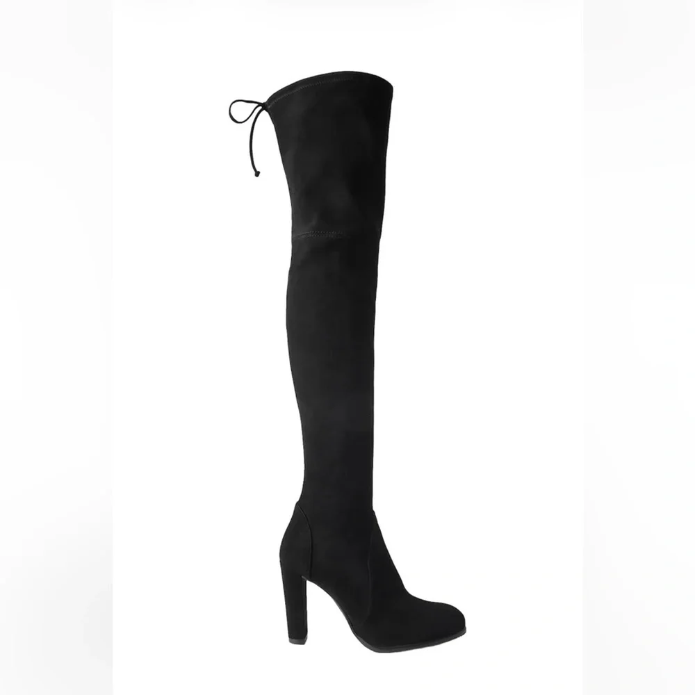 Stuart Weitzman Highland Black Suede Over-the-Knee Boots Women’s Size 8.5 - Picture 3 of 11